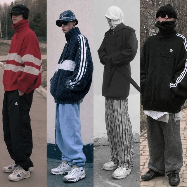 Gopnik fashion style, Midjourney V8.2, render 3 of 4