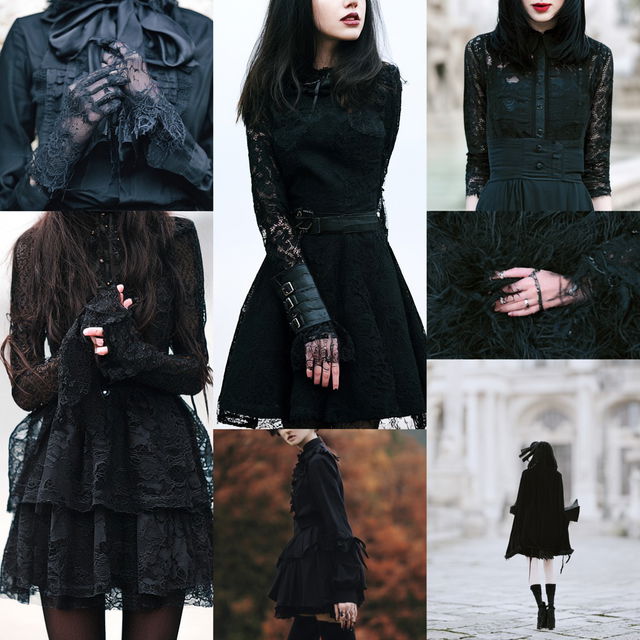 Goth fashion style, Midjourney V8.2, render 1 of 4