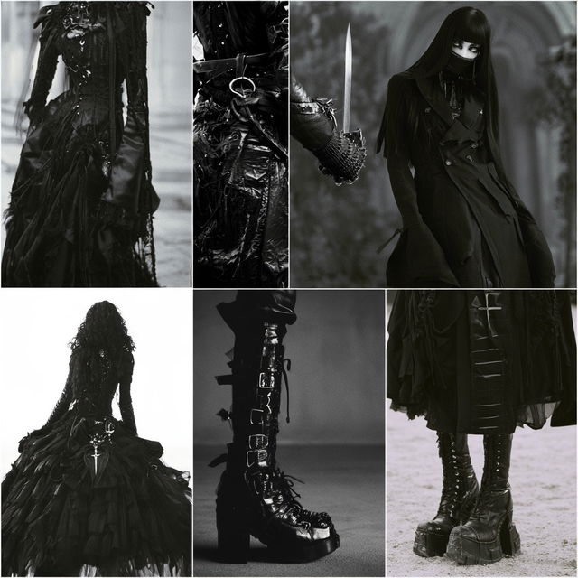 Goth fashion style, Midjourney V8.2, render 4 of 4