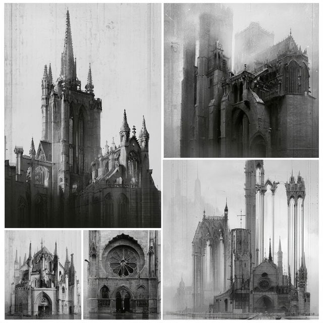 Gothic architecture style, Midjourney V8.2, render 1 of 4