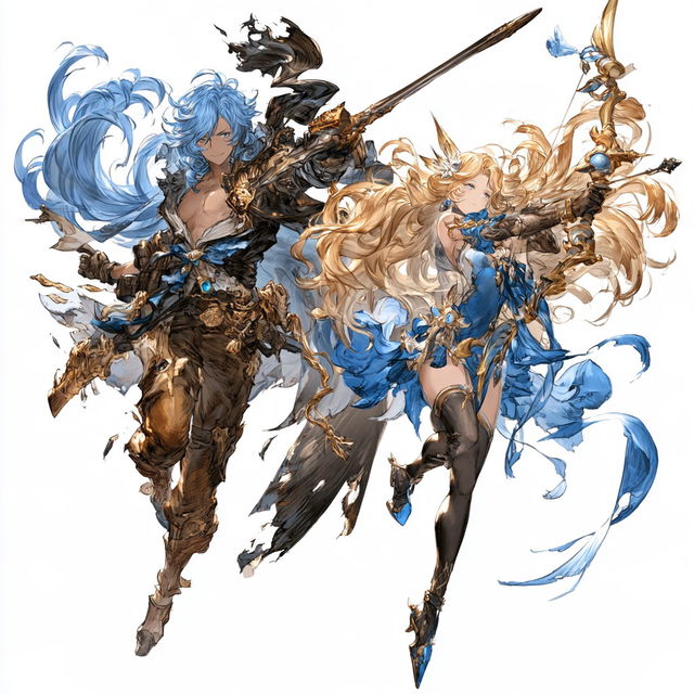 Granblue Fantasy style, Midjourney V8.2, render 1 of 4