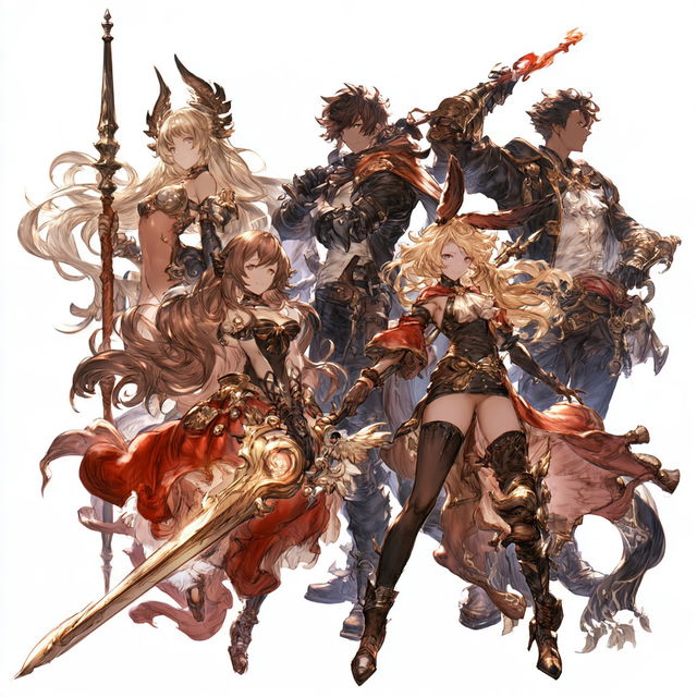 Granblue Fantasy style, Midjourney V8.2, render 3 of 4