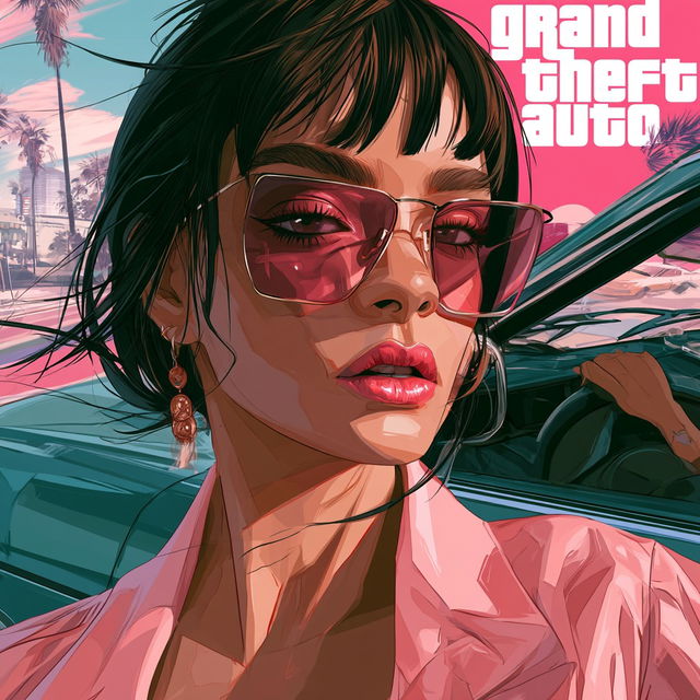 Grand Theft Auto style, Midjourney V8.2, render 1 of 4