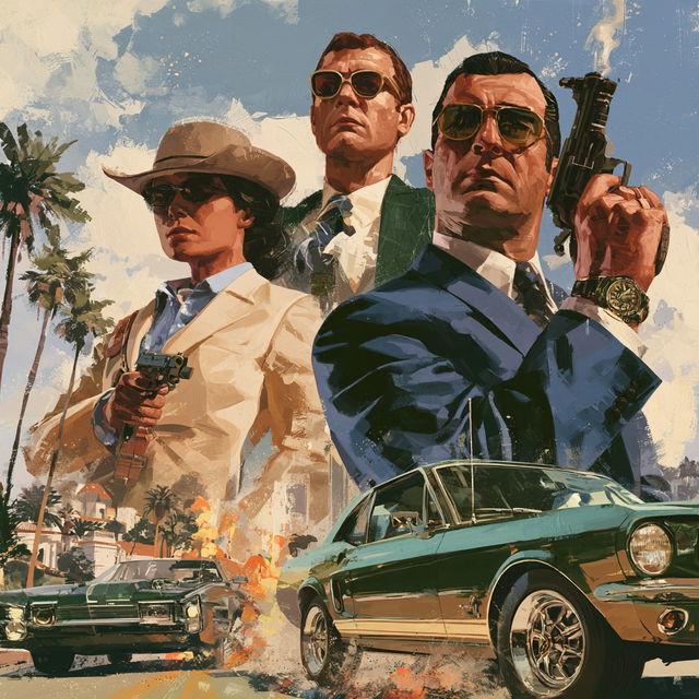 Grand Theft Auto style, Midjourney V8.2, render 3 of 4