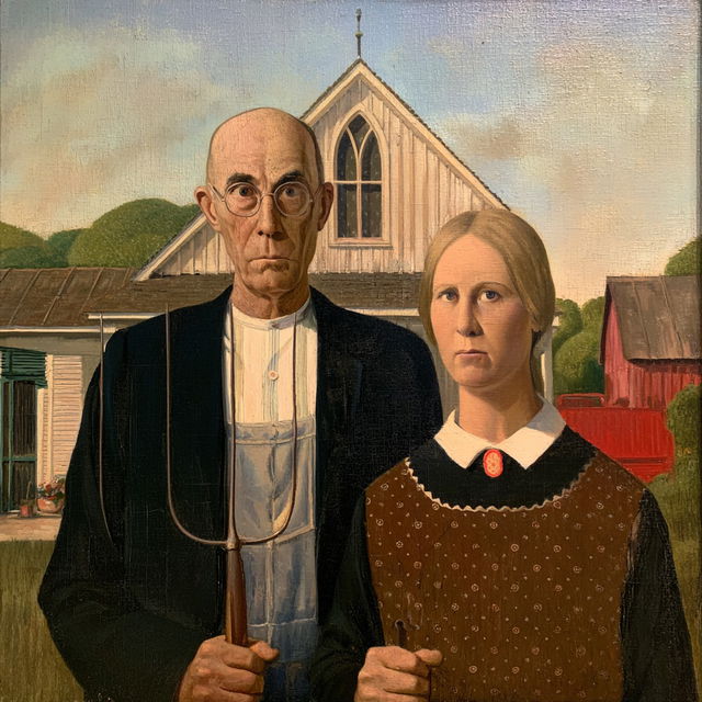 Grant Wood style, Midjourney V8.2, render 4 of 4