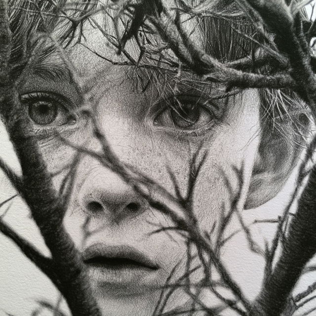 Graphite drawing style, Midjourney V8.2, render 2 of 4