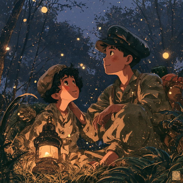 Grave of the Fireflies style, Midjourney V8.2, render 3 of 4