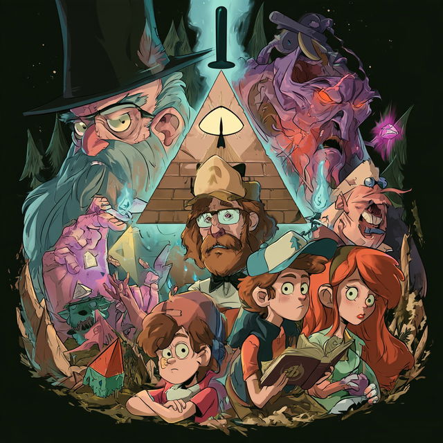 Gravity Falls style, Midjourney V8.2, render 2 of 4