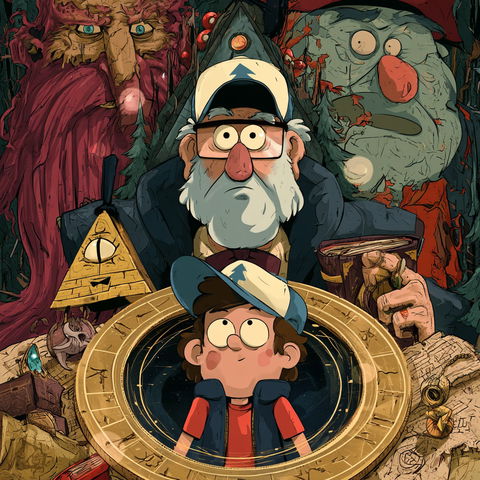 Gravity Falls style (Titles), Midjourney V8.2