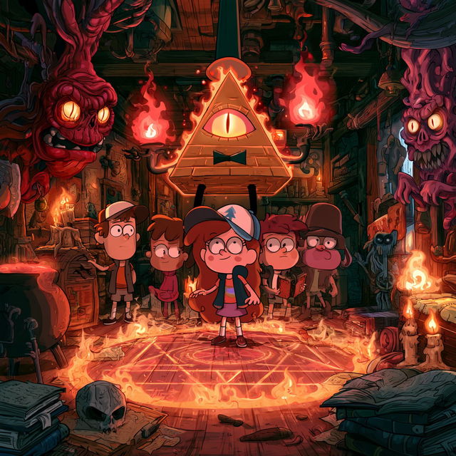 Gravity Falls style, Midjourney V8.2, render 4 of 4