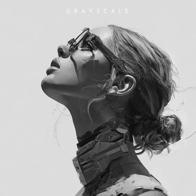 Grayscale style, Midjourney V8.2, render 1 of 4