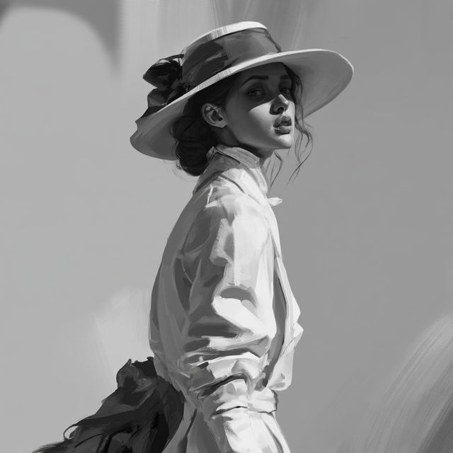 Grayscale style, Midjourney V8.2, render 4 of 4