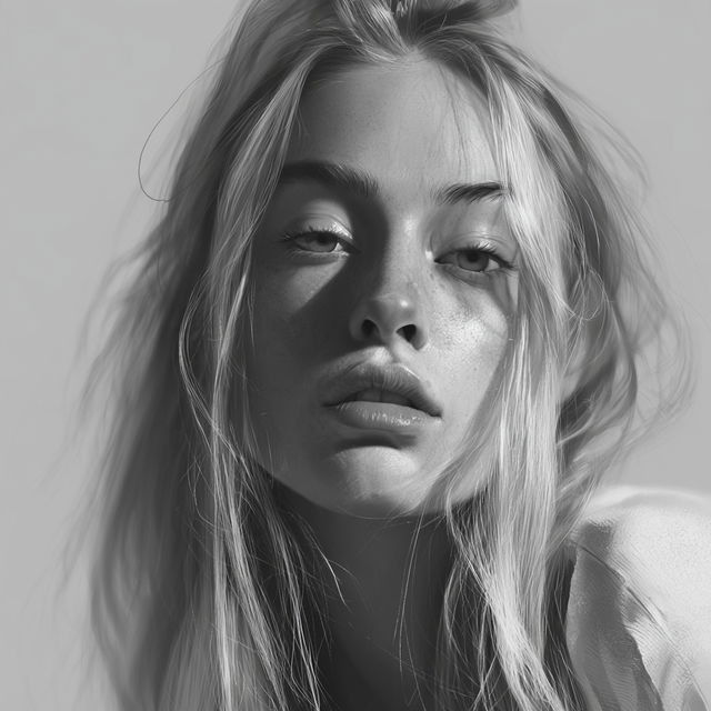 Grayscale style, Midjourney V8.2, render 3 of 4