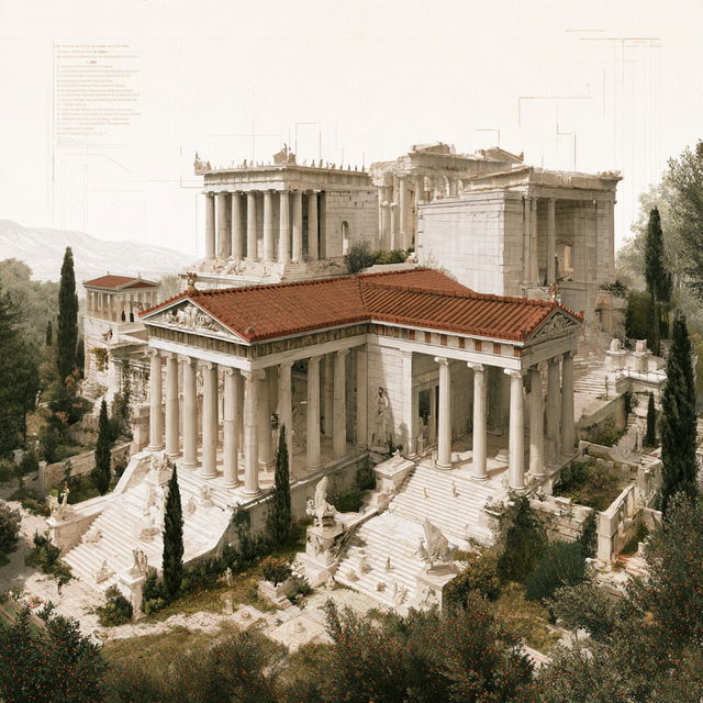 Greek architecture style, Midjourney V8.2, render 4 of 4