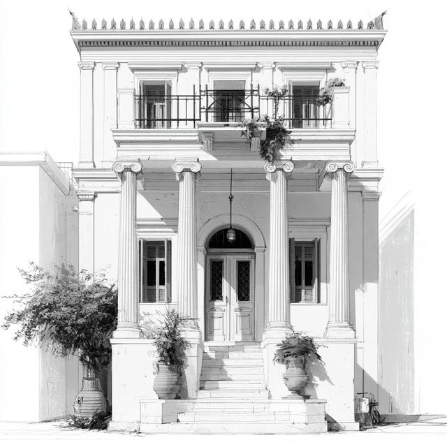 Greek architecture style, Midjourney V8.2, render 3 of 4