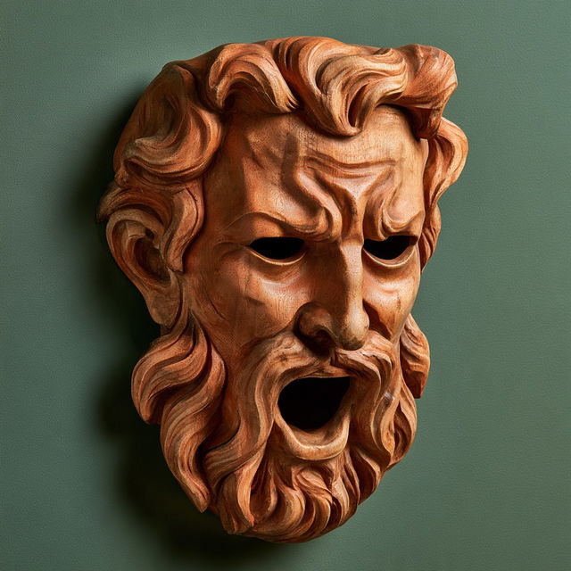 Greek Theatre mask style, Midjourney V8.2, render 4 of 4