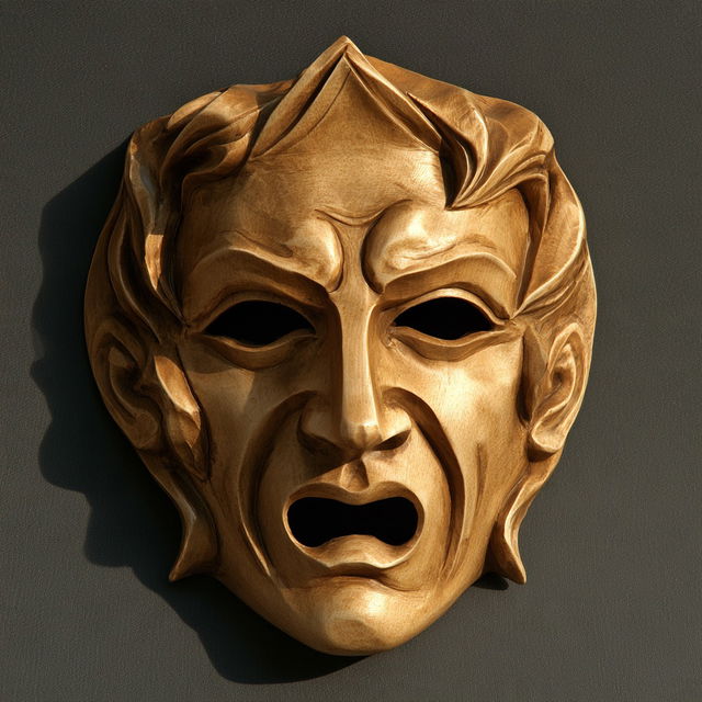 Greek Theatre mask style, Midjourney V8.2, render 3 of 4