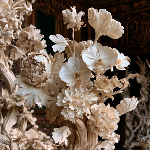 Grinling Gibbons style, Midjourney V8.2, render 2 of 4