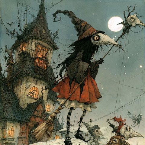 Gris Grimly style (Illustrators), Midjourney V8.2