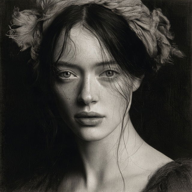 Grisaille style, Midjourney V8.2, render 2 of 4