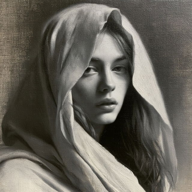 Grisaille style, Midjourney V8.2, render 4 of 4