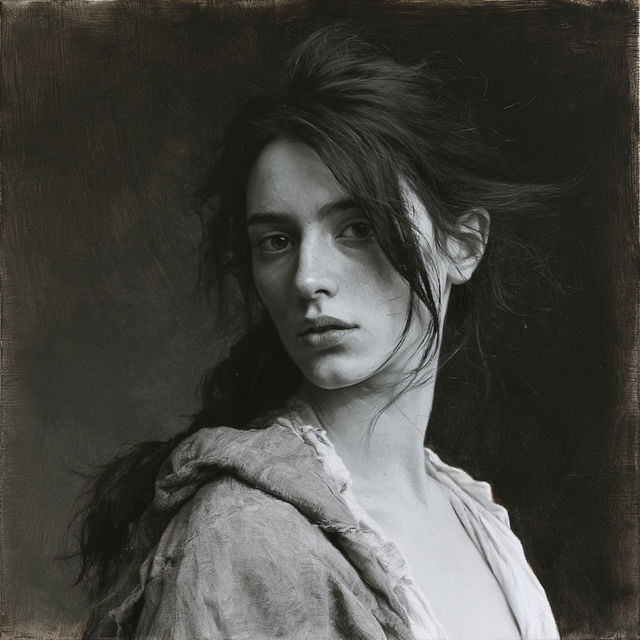 Grisaille style, Midjourney V8.2, render 3 of 4