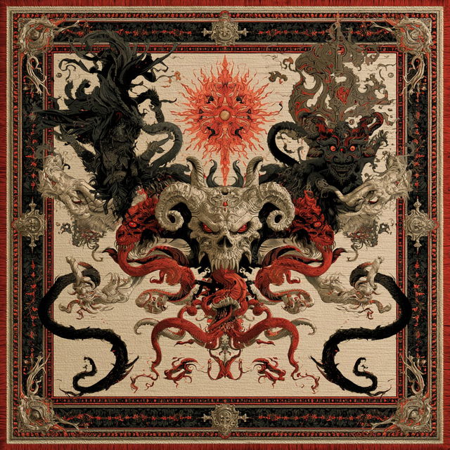 Grotesque tapestry style, Midjourney V8.2, render 2 of 4