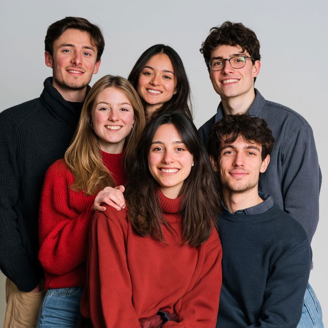 Group portrait style, Midjourney V8.2, render 1 of 4