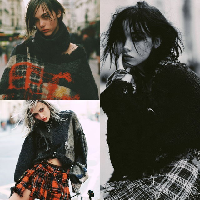 Grunge fashion style, Midjourney V8.2, render 2 of 4