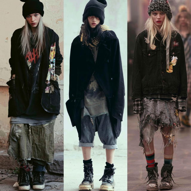 Grunge fashion style, Midjourney V8.2, render 4 of 4