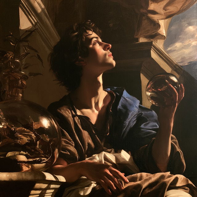 Guercino style, Midjourney V8.2, render 1 of 4