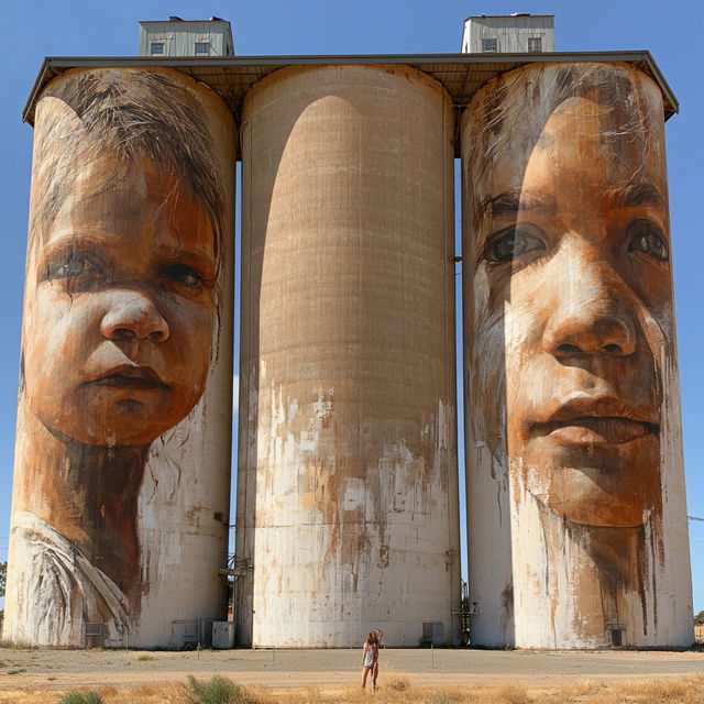 Guido van Helten style, Midjourney V8.2, render 2 of 4