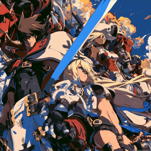 Guilty Gear Xrd REV 2 style, Midjourney V8.2, render 2 of 4