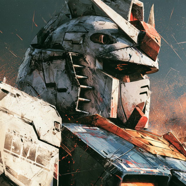 Gundam style, Midjourney V8.2, render 1 of 4