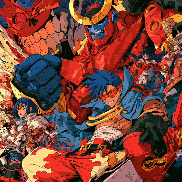 Gurren Lagann style, Midjourney V8.2, render 3 of 4