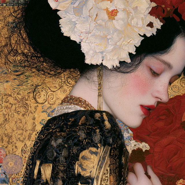 Gustav Klimt style, Midjourney V8.2, render 1 of 4