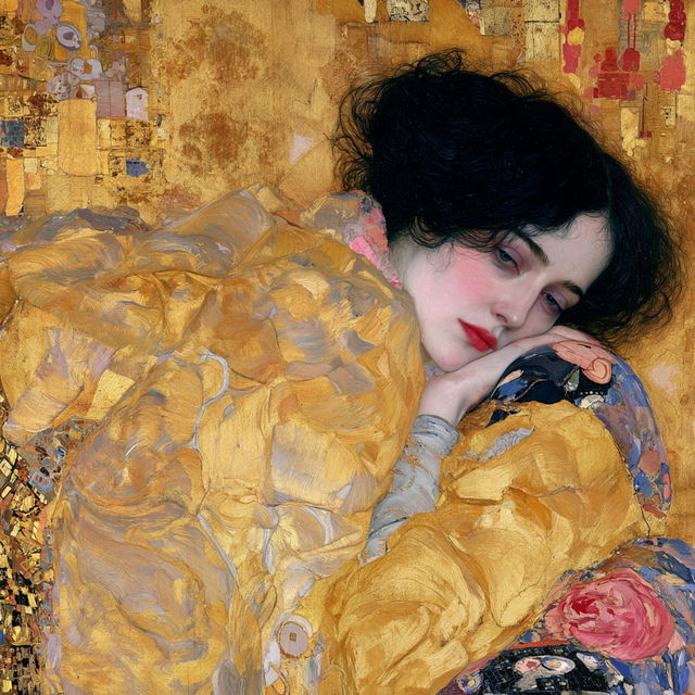 Gustav Klimt style, Midjourney V8.2, render 3 of 4