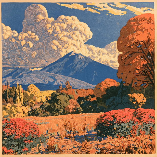 Gustave Baumann style, Midjourney V8.2, render 3 of 4