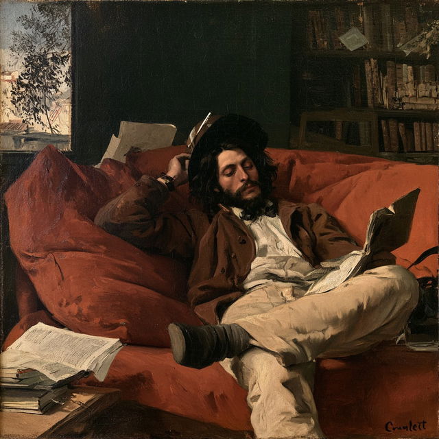 Gustave Courbet style, Midjourney V8.2, render 2 of 4