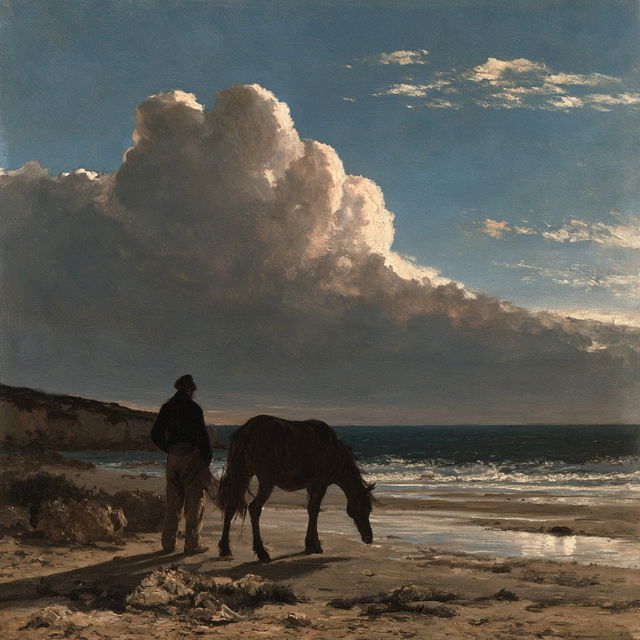 Gustave Courbet style, Midjourney V8.2, render 3 of 4