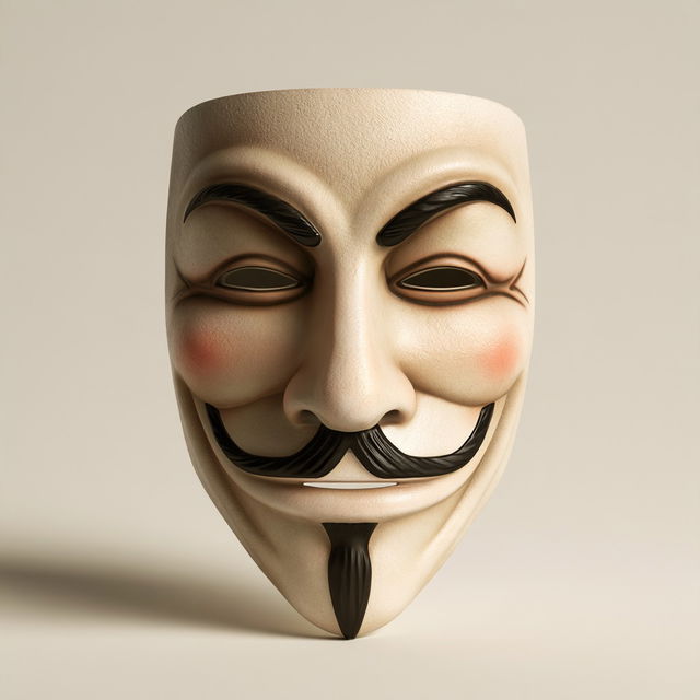 Guy Fawkes mask style, Midjourney V8.2, render 2 of 4
