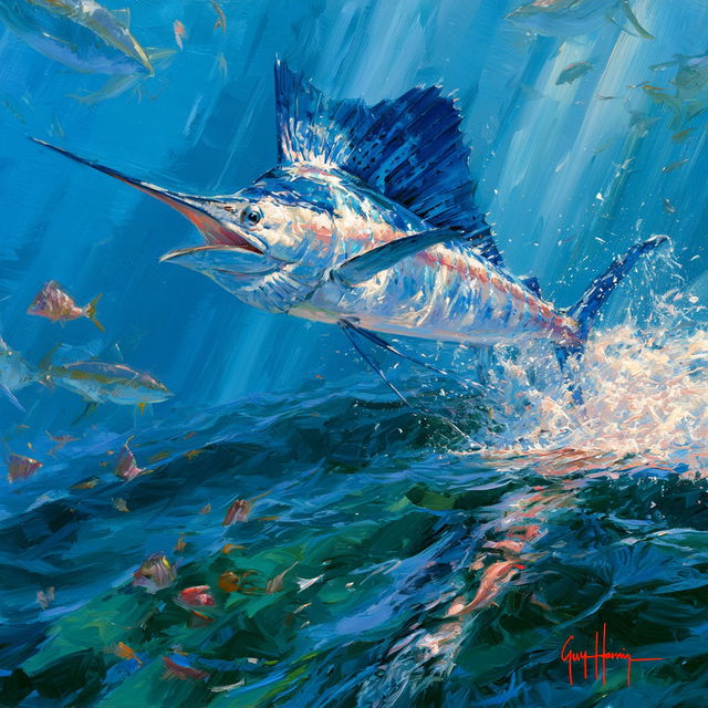 Guy Harvey style, Midjourney V8.2, render 4 of 4