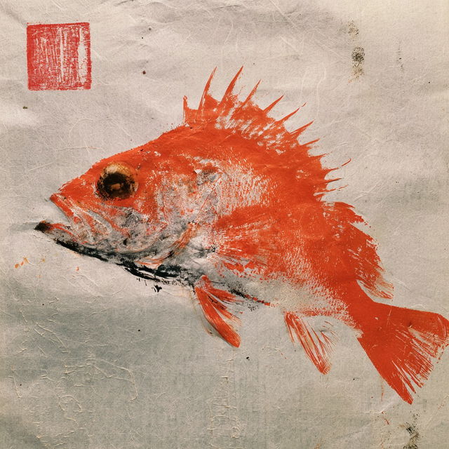 Gyotaku style, Midjourney V8.2, render 2 of 4