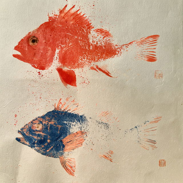 Gyotaku style, Midjourney V8.2, render 4 of 4