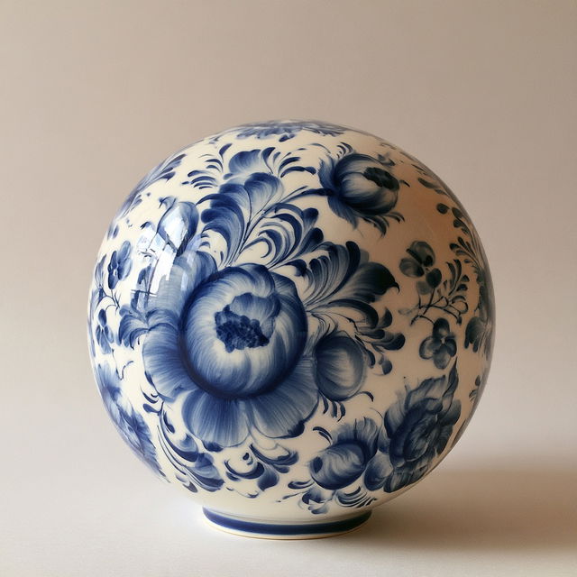 Gzhel ceramic style, Midjourney V8.2, render 2 of 4