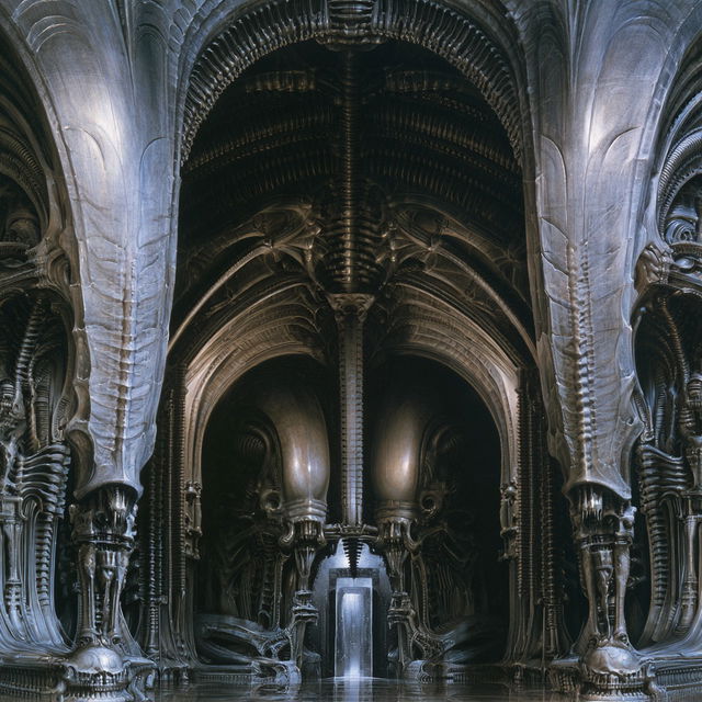 H. R. Giger style, Midjourney V8.2, render 2 of 4
