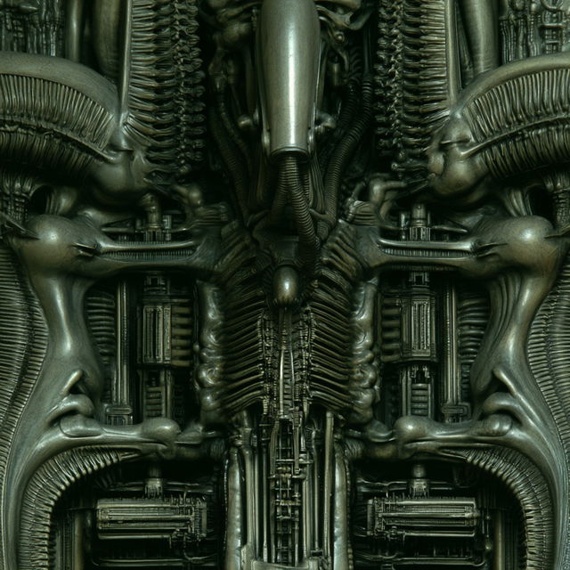 H. R. Giger style, Midjourney V8.2, render 3 of 4