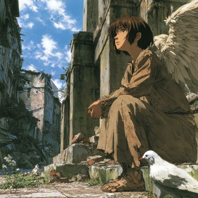 Haibane Renmei style, Midjourney V8.2, render 4 of 4