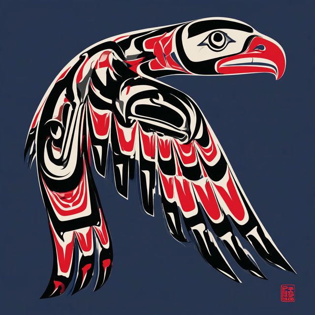 Haida art style, Midjourney V8.2, render 2 of 4