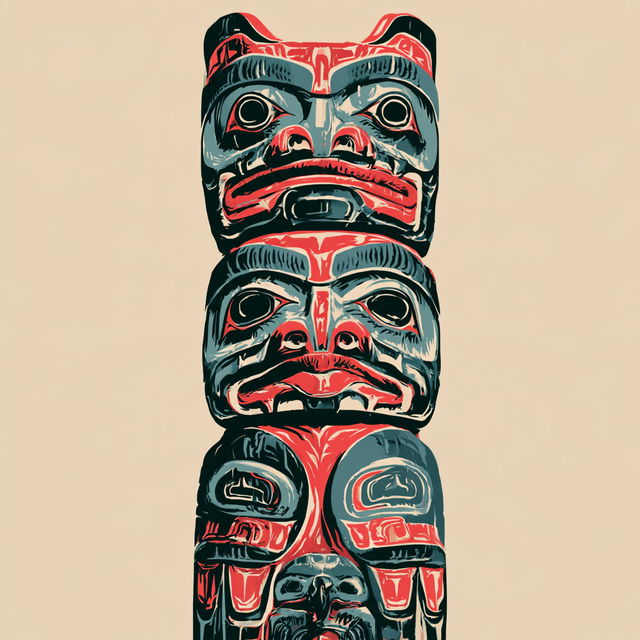 Haida art style, Midjourney V8.2, render 3 of 4